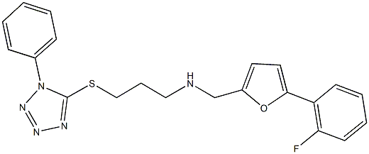 N-{[5-(2-fluorophenyl)-2-furyl]methyl}-N-{3-[(1-phenyl-1H-tetraazol-5-yl)sulfanyl]propyl}amine Structure
