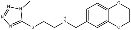 N-(2,3-dihydro-1,4-benzodioxin-6-ylmethyl)-N-{2-[(1-methyl-1H-tetraazol-5-yl)sulfanyl]ethyl}amine 구조식 이미지