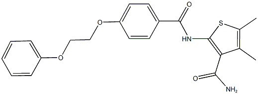 4,5-dimethyl-2-{[4-(2-phenoxyethoxy)benzoyl]amino}-3-thiophenecarboxamide Structure