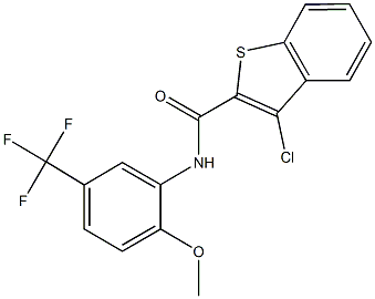 3-chloro-N-[2-methoxy-5-(trifluoromethyl)phenyl]-1-benzothiophene-2-carboxamide Structure