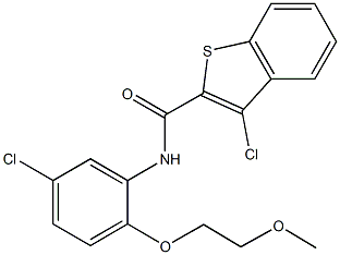 3-chloro-N-[5-chloro-2-(2-methoxyethoxy)phenyl]-1-benzothiophene-2-carboxamide Structure