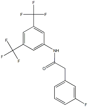 N-[3,5-bis(trifluoromethyl)phenyl]-2-(3-fluorophenyl)acetamide 구조식 이미지