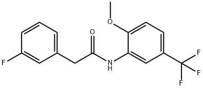 2-(3-fluorophenyl)-N-[2-methoxy-5-(trifluoromethyl)phenyl]acetamide Structure