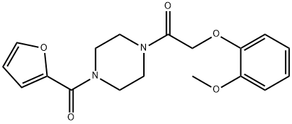 1-(2-furoyl)-4-[(2-methoxyphenoxy)acetyl]piperazine Structure