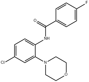 N-[4-chloro-2-(4-morpholinyl)phenyl]-4-fluorobenzamide 구조식 이미지