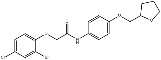 2-(2-bromo-4-chlorophenoxy)-N-[4-(tetrahydro-2-furanylmethoxy)phenyl]acetamide 구조식 이미지