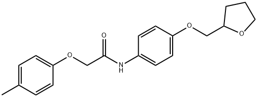 2-(4-methylphenoxy)-N-[4-(tetrahydro-2-furanylmethoxy)phenyl]acetamide Structure