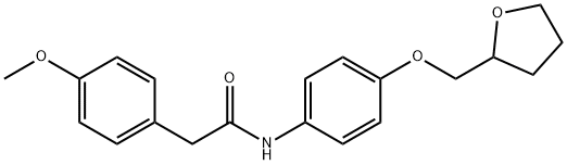 2-(4-methoxyphenyl)-N-[4-(tetrahydro-2-furanylmethoxy)phenyl]acetamide 구조식 이미지