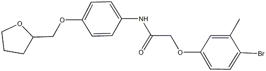 2-(4-bromo-3-methylphenoxy)-N-[4-(tetrahydro-2-furanylmethoxy)phenyl]acetamide Structure