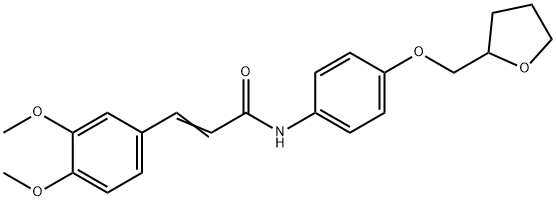 3-(3,4-dimethoxyphenyl)-N-[4-(tetrahydro-2-furanylmethoxy)phenyl]acrylamide Structure