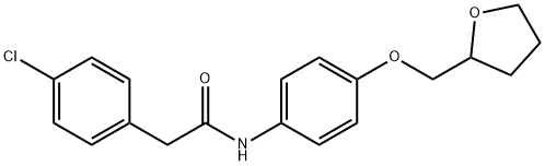 2-(4-chlorophenyl)-N-[4-(tetrahydro-2-furanylmethoxy)phenyl]acetamide 구조식 이미지