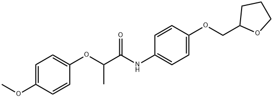 2-(4-methoxyphenoxy)-N-[4-(tetrahydro-2-furanylmethoxy)phenyl]propanamide Structure