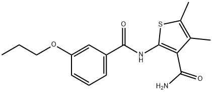 4,5-dimethyl-2-[(3-propoxybenzoyl)amino]-3-thiophenecarboxamide Structure