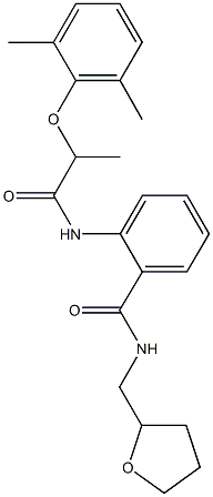 2-{[2-(2,6-dimethylphenoxy)propanoyl]amino}-N-(tetrahydro-2-furanylmethyl)benzamide Structure