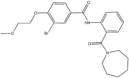 N-[2-(1-azepanylcarbonyl)phenyl]-3-bromo-4-(2-methoxyethoxy)benzamide Structure