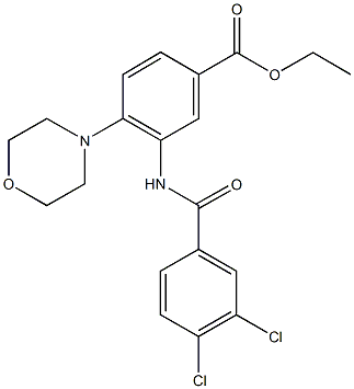 ethyl 3-[(3,4-dichlorobenzoyl)amino]-4-(4-morpholinyl)benzoate 구조식 이미지