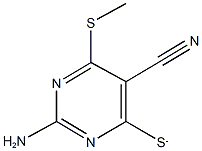 2-amino-4-(methylsulfanyl)-6-sulfanylpyrimidine-5-carbonitrile 구조식 이미지