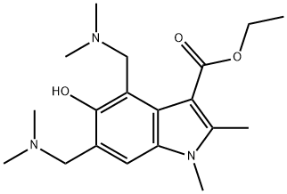 ethyl 4,6-bis[(dimethylamino)methyl]-5-hydroxy-1,2-dimethyl-1H-indole-3-carboxylate 구조식 이미지