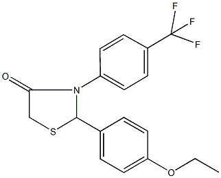 2-(4-ethoxyphenyl)-3-[4-(trifluoromethyl)phenyl]-1,3-thiazolidin-4-one 구조식 이미지