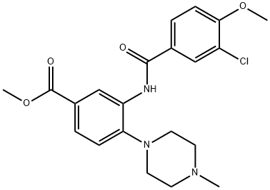 methyl 3-[(3-chloro-4-methoxybenzoyl)amino]-4-(4-methyl-1-piperazinyl)benzoate 구조식 이미지