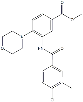 methyl 3-[(4-chloro-3-methylbenzoyl)amino]-4-(4-morpholinyl)benzoate 구조식 이미지