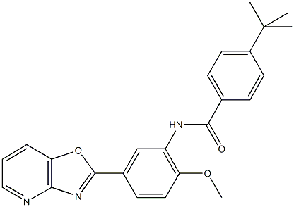 4-tert-butyl-N-(2-methoxy-5-[1,3]oxazolo[4,5-b]pyridin-2-ylphenyl)benzamide Structure