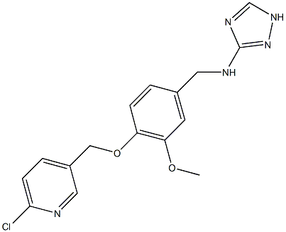 N-{4-[(6-chloro-3-pyridinyl)methoxy]-3-methoxybenzyl}-N-(1H-1,2,4-triazol-3-yl)amine 구조식 이미지