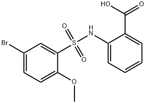 2-{[(5-bromo-2-methoxyphenyl)sulfonyl]amino}benzoic acid Structure