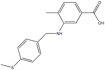 4-methyl-3-{[4-(methylsulfanyl)benzyl]amino}benzoic acid Structure