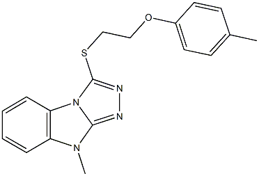 4-methylphenyl 2-[(9-methyl-9H-[1,2,4]triazolo[4,3-a]benzimidazol-3-yl)sulfanyl]ethyl ether Structure