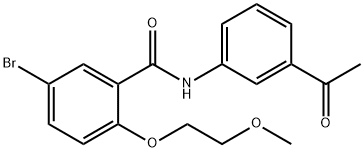 N-(3-acetylphenyl)-5-bromo-2-(2-methoxyethoxy)benzamide 구조식 이미지