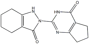 2-(4-oxo-4,5,6,7-tetrahydro-3H-cyclopenta[d]pyrimidin-2-yl)-1,2,4,5,6,7-hexahydro-3H-indazol-3-one 구조식 이미지