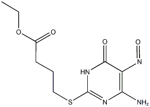 ethyl 4-[(4-amino-5-nitroso-6-oxo-1,6-dihydropyrimidin-2-yl)sulfanyl]butanoate Structure