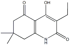 3-ethyl-4-hydroxy-7,7-dimethyl-7,8-dihydroquinoline-2,5(1H,6H)-dione Structure