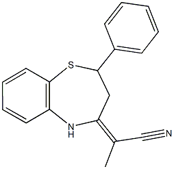 2-(2-phenyl-2,3-dihydro-1,5-benzothiazepin-4(5H)-ylidene)propanenitrile 구조식 이미지