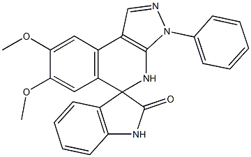 7,8-dimethoxy-2'-oxo-3-phenyl-1',3',4,5-tetrahydrospiro[3H-pyrazolo[3,4-c]isoquinoline-5,3'-(2'H)-indole] Structure