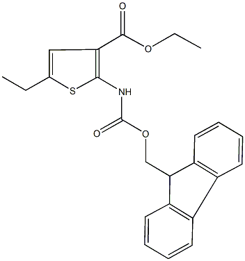 ethyl 5-ethyl-2-{[(9H-fluoren-9-ylmethoxy)carbonyl]amino}-3-thiophenecarboxylate 구조식 이미지