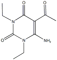 5-acetyl-6-amino-1,3-diethylpyrimidine-2,4(1H,3H)-dione 구조식 이미지