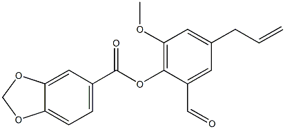 4-allyl-2-formyl-6-methoxyphenyl 1,3-benzodioxole-5-carboxylate 구조식 이미지