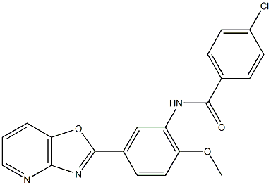 4-chloro-N-(2-methoxy-5-[1,3]oxazolo[4,5-b]pyridin-2-ylphenyl)benzamide Structure