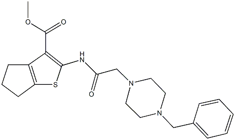 methyl 2-{[(4-benzyl-1-piperazinyl)acetyl]amino}-5,6-dihydro-4H-cyclopenta[b]thiophene-3-carboxylate Structure