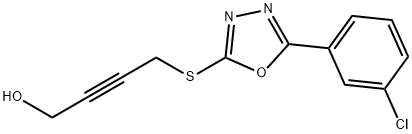 4-{[5-(3-chlorophenyl)-1,3,4-oxadiazol-2-yl]sulfanyl}-2-butyn-1-ol Structure