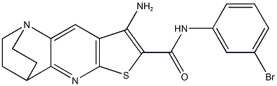 5-amino-N-(3-bromophenyl)-7-thia-1,9-diazatetracyclo[9.2.2.0~2,10~.0~4,8~]pentadeca-2(10),3,5,8-tetraene-6-carboxamide 구조식 이미지