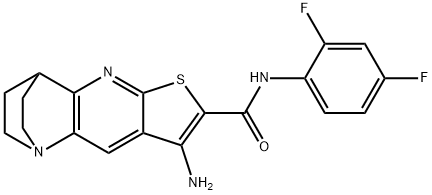 8-amino-N-(2,4-difluorophenyl)-1,2,3,4-tetrahydro-1,4-ethanothieno[2,3-b][1,5]naphthyridine-7-carboxamide Structure