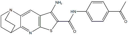 N-(4-acetylphenyl)-5-amino-7-thia-1,9-diazatetracyclo[9.2.2.0~2,10~.0~4,8~]pentadeca-2(10),3,5,8-tetraene-6-carboxamide 구조식 이미지