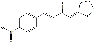 1-(1,3-dithiolan-2-ylidene)-4-{4-nitrophenyl}-3-buten-2-one 구조식 이미지