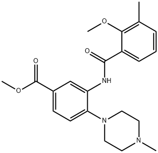 methyl 3-[(2-methoxy-3-methylbenzoyl)amino]-4-(4-methyl-1-piperazinyl)benzoate 구조식 이미지
