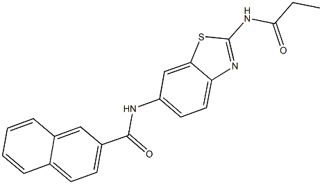 N-[2-(propionylamino)-1,3-benzothiazol-6-yl]-2-naphthamide Structure