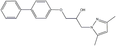 1-([1,1'-biphenyl]-4-yloxy)-3-(3,5-dimethyl-1H-pyrazol-1-yl)-2-propanol Structure