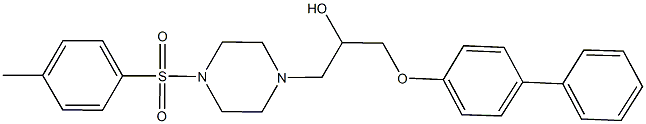 1-([1,1'-biphenyl]-4-yloxy)-3-{4-[(4-methylphenyl)sulfonyl]-1-piperazinyl}-2-propanol Structure
